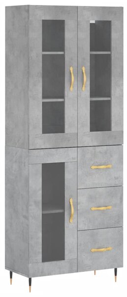 Skříň highboard betonově šedá 69,5x34x180 cm kompozitní dřevo 3198581