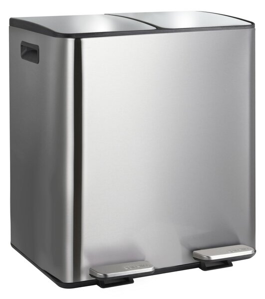 Spirella pedálový odpadkový koš na tříděný odpad ALIYA, kartáčovaná nerez ocel, 2 x 20 L