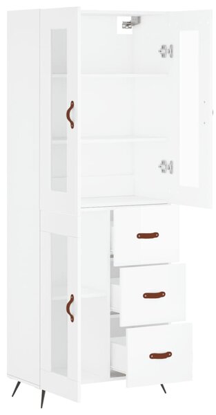 Skříň highboard bílá 69,5 x 34 x 180 cm kompozitní dřevo 3198569
