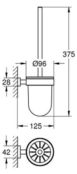 GROHE Essentials Cube - Souprava na čištění toalety, Chrom 40513001