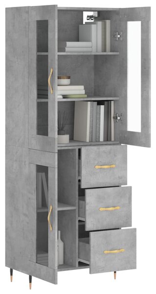 Skříň highboard betonově šedá 69,5x34x180 cm kompozitní dřevo 3198581