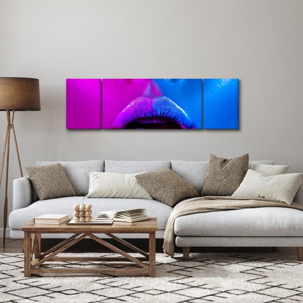 Obraz barevných rtů (170x50 cm)