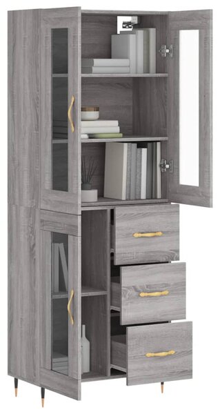 Skříň highboard šedá sonoma 69,5 x 34 x 180 cm kompozitní dřevo 3198583