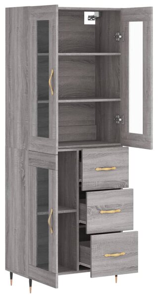 Skříň highboard šedá sonoma 69,5 x 34 x 180 cm kompozitní dřevo 3198583
