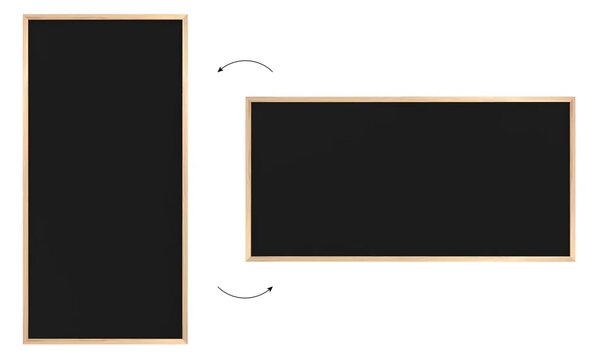 Černá křídová tabule 120×60 cm – dřevěný rám ECO, TB126ECO