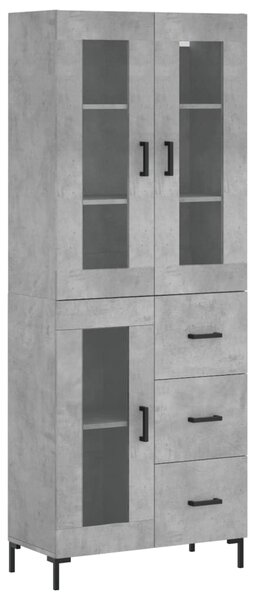 Skříň highboard betonově šedá 69,5x34x180 cm kompozitní dřevo 3198597