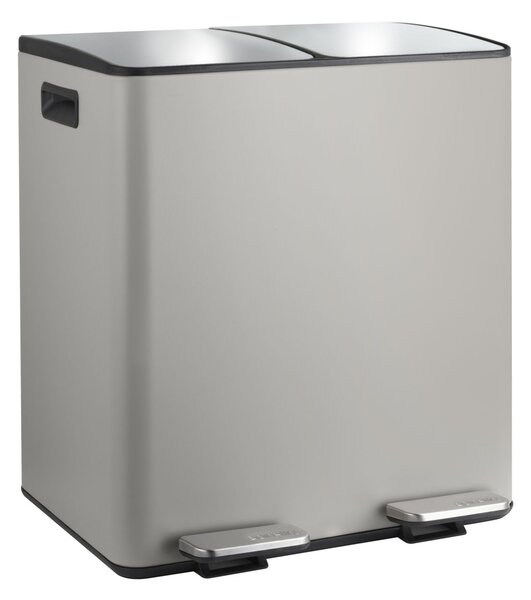 Spirella pedálový odpadkový koš na tříděný odpad ALIYA, matná Taupe, ocel, 2 x 20 L