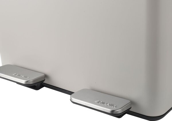 Spirella pedálový odpadkový koš na tříděný odpad ALIYA, matná Taupe, ocel, 2 x 20 L