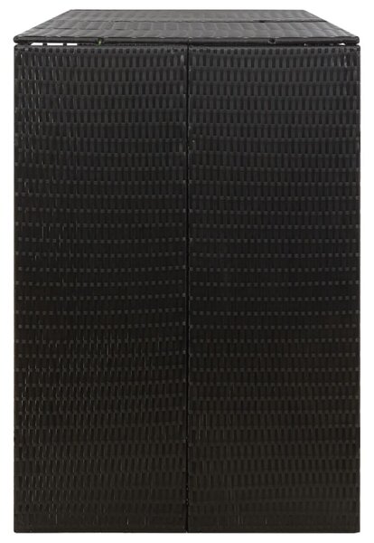 Přístřešek na tři popelnice černý 207 x 80 x 117 cm polyratan 319862