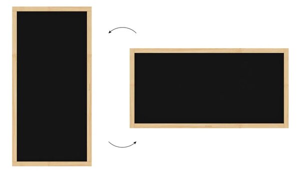 Tabule černá křídová v dřevěném přírodním rámu 120x60 cm, TB126NAT