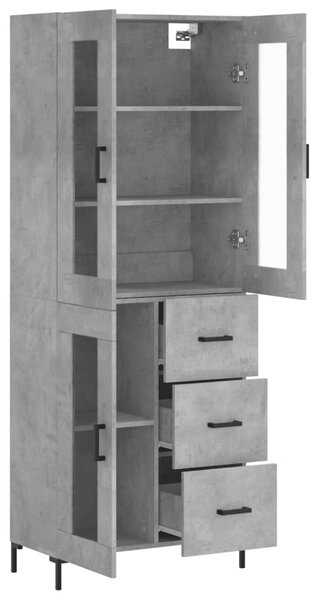 Skříň highboard betonově šedá 69,5x34x180 cm kompozitní dřevo 3198597