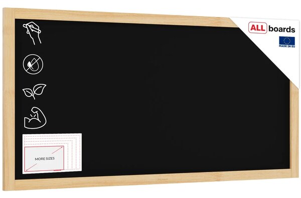 Tabule černá křídová v dřevěném přírodním rámu 120x60 cm, TB126NAT