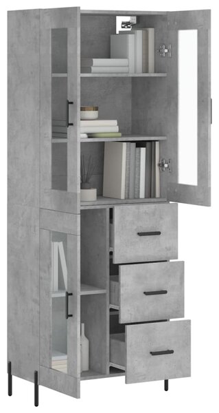 Skříň highboard betonově šedá 69,5x34x180 cm kompozitní dřevo 3198605