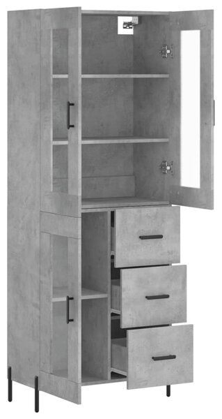 Skříň highboard betonově šedá 69,5x34x180 cm kompozitní dřevo 3198605