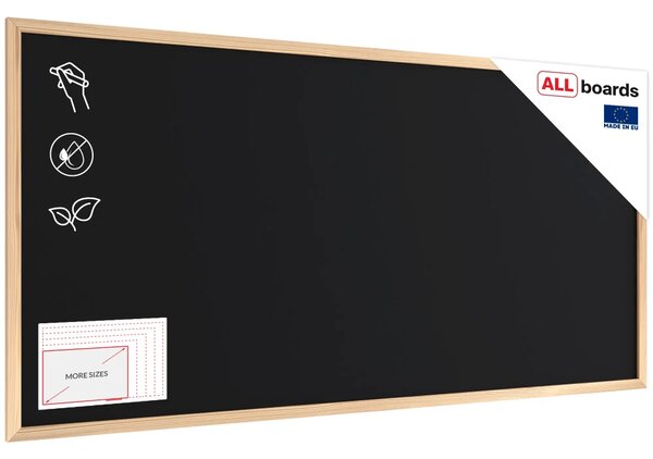 Černá křídová tabule 120×60 cm – dřevěný rám ECO, TB126ECO