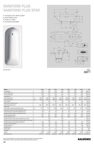 Kaldewei Saniform Plus - Vana 1700x750 mm, alpská bílá 112600010001