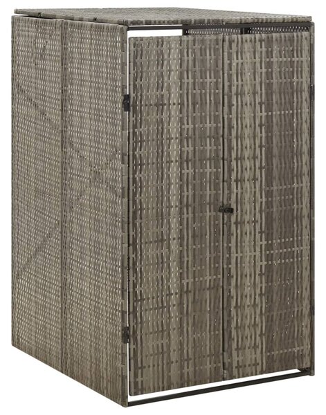 Přístřešek na popelnici šedý 70 x 80 x 117 cm polyratan 319864
