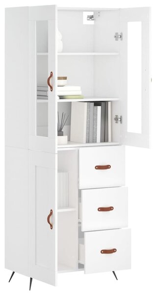 Skříň highboard bílá 69,5 x 34 x 180 cm kompozitní dřevo 3198633
