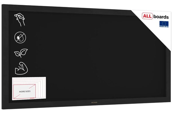 Černá křídová tabule 120×60 cm – ČERNÝ lakovaný dřevěný rám + DAREK, TB126BK