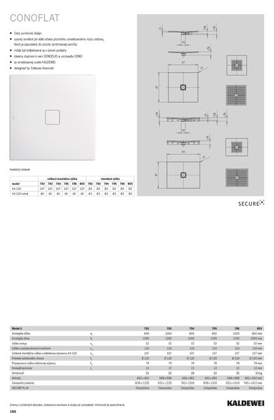Kaldewei Conoflat - Sprchová vanička 1500x800 mm, Perl-Effekt + Antislip, alpská bílá 467130003001