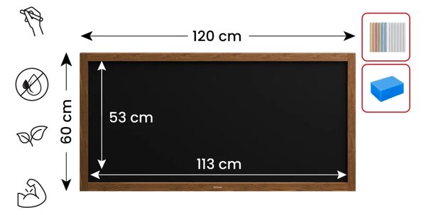 Allboards tabule černá křídová v dřevěném rámu 120x60 cm, TB126