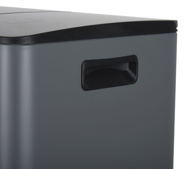 Spirella pedálový odpadkový koš na tříděný odpad ALIYA, matná šedá, ocel, 2 x 20 L
