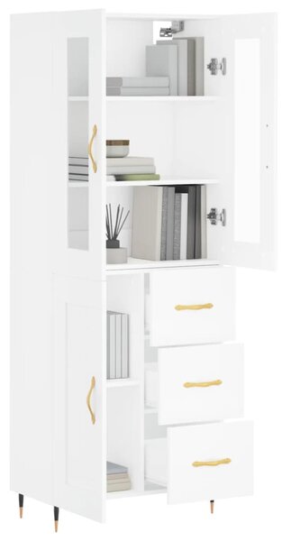 Skříň highboard bílá 69,5 x 34 x 180 cm kompozitní dřevo 3198641
