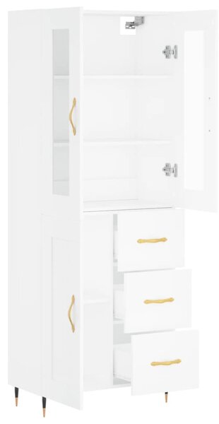 Skříň highboard bílá 69,5 x 34 x 180 cm kompozitní dřevo 3198641