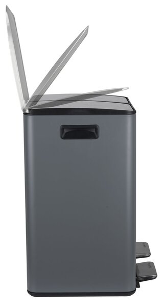 Spirella pedálový odpadkový koš na tříděný odpad ALIYA, matná šedá, ocel, 2 x 20 L