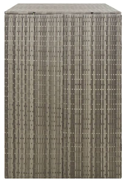 Přístřešek na dvě popelnice šedý 140 x 80 x 117 cm polyratan 319865