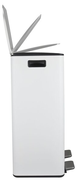 Spirella pedálový odpadkový koš na tříděný odpad ALIYA, matná bílá, ocel, 2 x 30 L