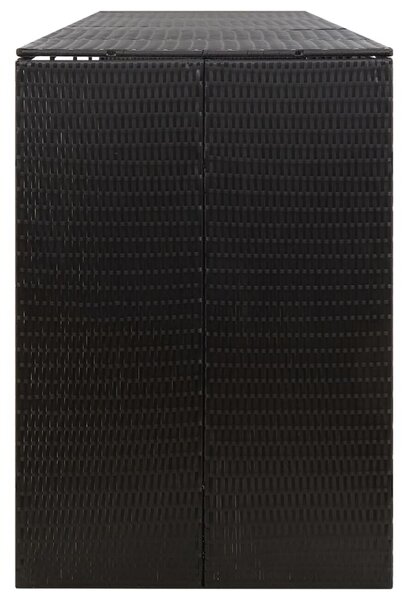 Přístřešek na čtyři popelnice černý 274 x 80 x 117 cm polyratan 319863