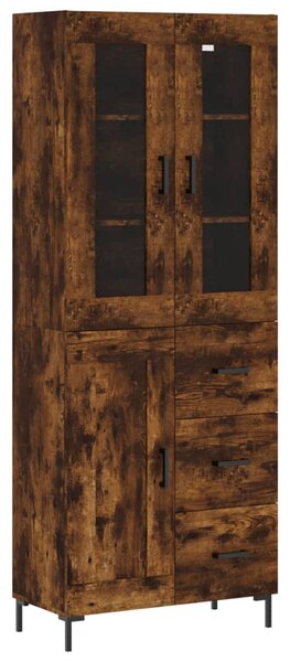 Skříň highboard kouřový dub 69,5 x 34 x 180 cm kompozitní dřevo 3198662