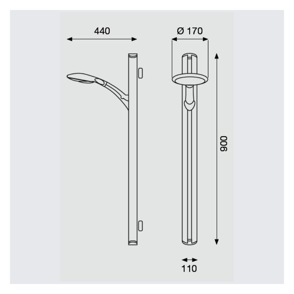 Sanicro - Nástěnný komplet Totem, 5-polohový (90cm), chrom SC 204