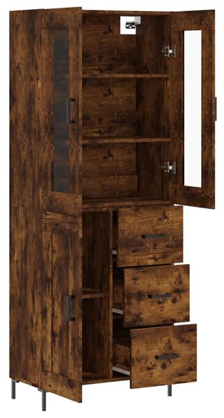Skříň highboard kouřový dub 69,5 x 34 x 180 cm kompozitní dřevo 3198662