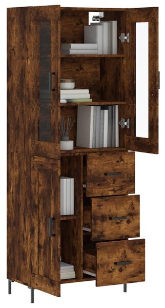Skříň highboard kouřový dub 69,5 x 34 x 180 cm kompozitní dřevo 3198662