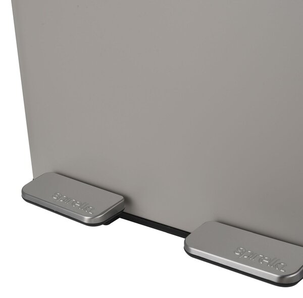 Spirella pedálový odpadkový koš na tříděný odpad ALIYA, matná Taupe, ocel, 2 x 30 L