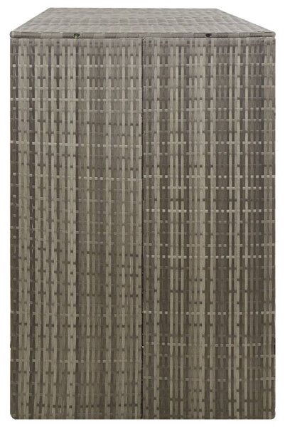 Přístřešek na tři popelnice šedý 207 x 80 x 117 cm polyratan 319866