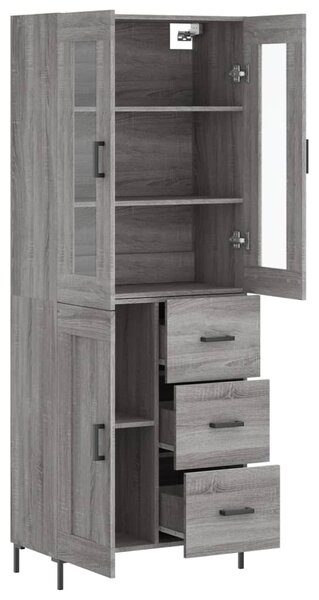 Skříň highboard šedá sonoma 69,5 x 34 x 180 cm kompozitní dřevo 3198663
