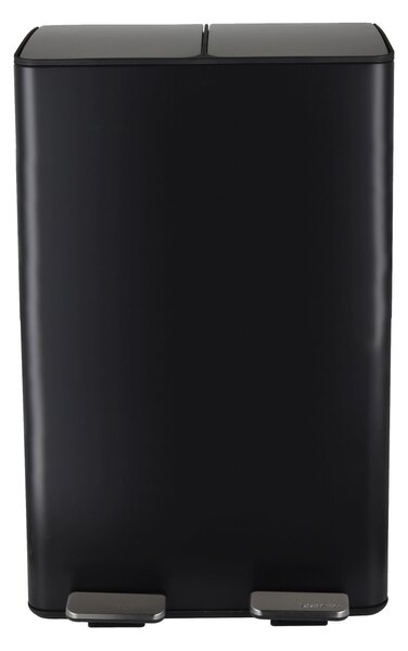 Spirella pedálový odpadkový koš na tříděný odpad ALIYA, matná černá, ocel, 2 x 30 L