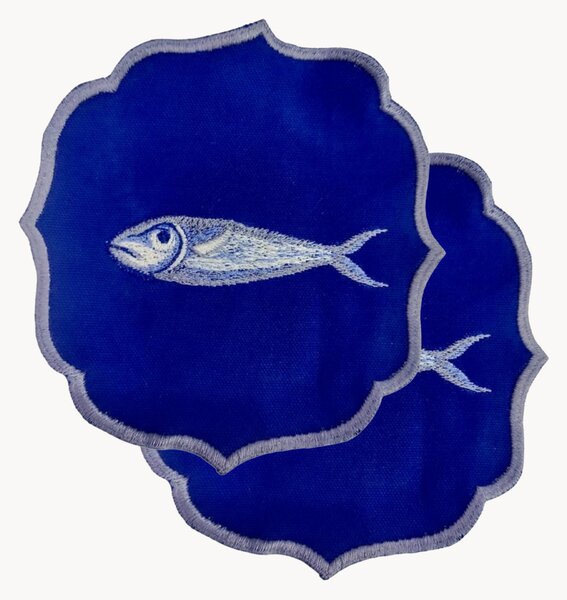Sada vyšívaných ubrousků Fish, 2 díly