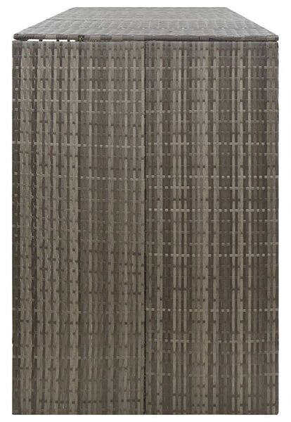Přístřešek na čtyři popelnice šedý 274 x 80 x 117 cm polyratan 319867