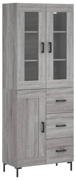 Skříň highboard šedá sonoma 69,5 x 34 x 180 cm kompozitní dřevo 3198663