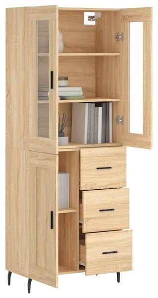 Skříň highboard dub sonoma 69,5 x 34 x 180 cm kompozitní dřevo 3198676