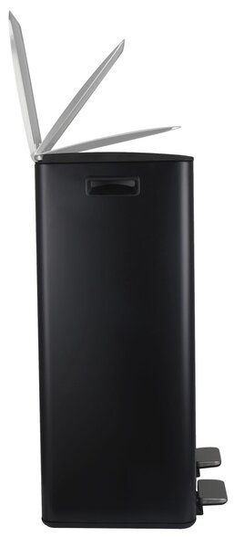 Spirella pedálový odpadkový koš na tříděný odpad ALIYA, matná černá, ocel, 2 x 30 L
