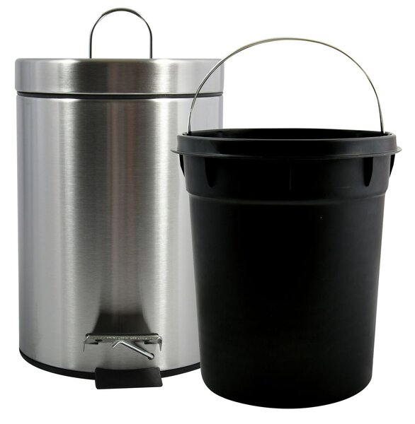 MSV pedálový odpadkový koš, kartáčovaná nerez ocel, 3 L