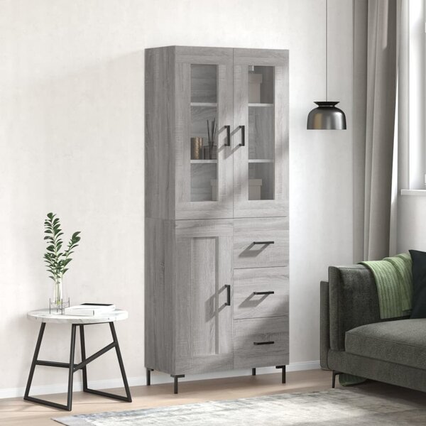 Skříň highboard šedá sonoma 69,5 x 34 x 180 cm kompozitní dřevo 3198663