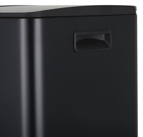 Spirella pedálový odpadkový koš na tříděný odpad ALIYA, matná černá, ocel, 2 x 30 L