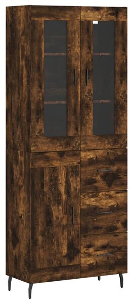 Skříň highboard kouřový dub 69,5 x 34 x 180 cm kompozitní dřevo 3198678