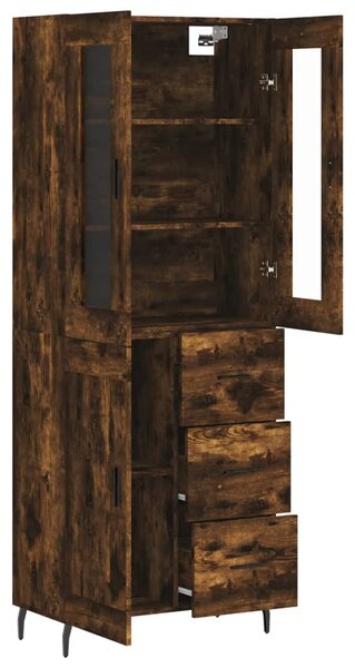 Skříň highboard kouřový dub 69,5 x 34 x 180 cm kompozitní dřevo 3198678